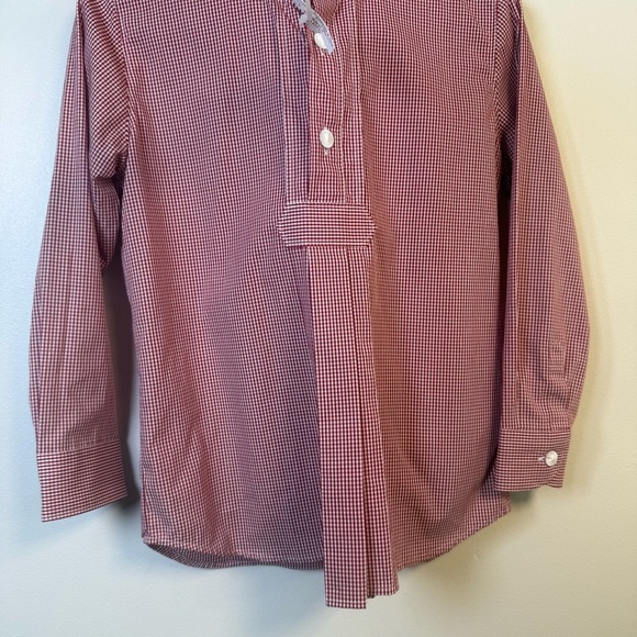 Gloriette Vienna Girls Red Plaid Long Sleeve Popover Blouse US Size 5-6 NWT - Picture 7 of 10
